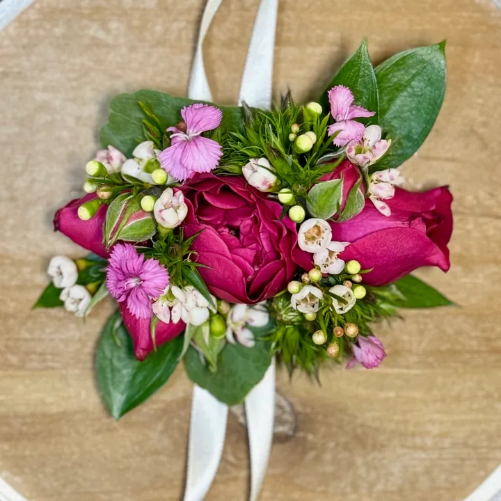 Wrist Corsage with Ribbon Ties